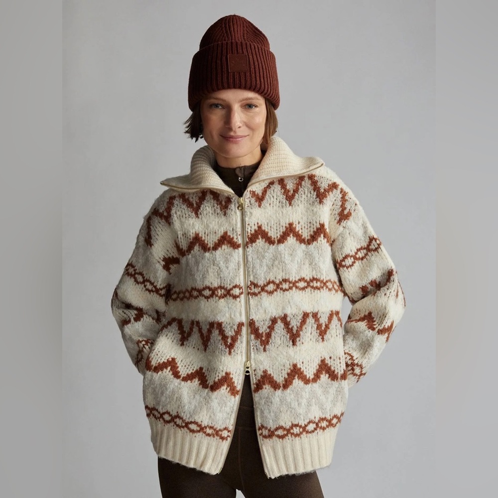 Varley Womens Brooke Fairisle Knit Jacket Size XS